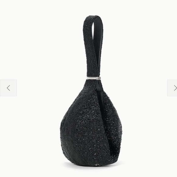 STAUD Handbags - STAUD Black Demy Beaded Loop Wristlet